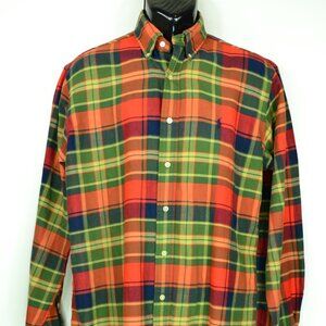 Polo Ralph Lauren Men's Size L Multicolor Plaid Long Sleeve Flannel Shirt
